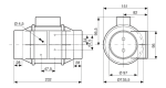 Immagine delle dimensioni del ventilatore da condotto Soler And Palau TD-160/100 N SILENT Ø100 mm