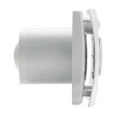 Soler And Palau SILENT DUAL 100: extractor de baño blanco, vista lateral, Ø 100 mm, ventilador silencioso