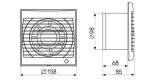 Soler And Palau FUTURE-100 Bathroom Extract Fan Dimensions 158x158 mm With Ø100mm Duct Connection
