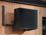 Rodigas MS 253N Black Wall Bracket With Outdoor Air Conditioner Unit Mounted On Exterior Wall
