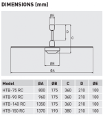 Soler And Palau HTB-150 RC Ceiling Fan 1400mm Nominal Diameter And 380mm Height