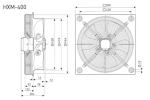 Soler And Palau HXM-400 Ø400mm Axial Fan 500mm Mounting Plate Dimensions