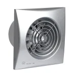 Soler And Palau SILENT-100 CZ Silver Ø100 mm kluss vannas istabas ventilators ar gaisa plūsmas regulētāju