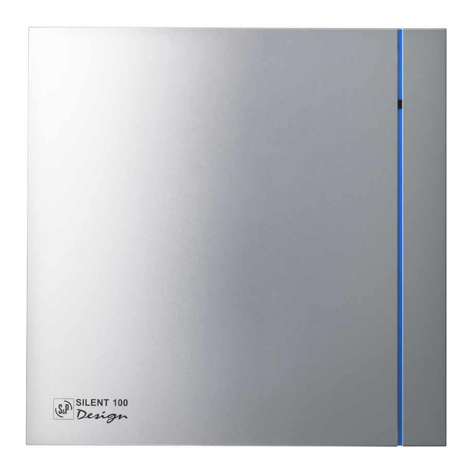 Soler & Palau SILENT-100 CHZ Design Silver 100 mm Metallic Bathroom Fan Soler & Palau SILENT-100 CHZ Design Silver 100 mm Bathroom Fan With Timer And Humidity Sensor