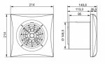 Soler And Palau SILENT-300 CZ Ø150 mm Bathroom Fan Dimensions 214x214 mm White