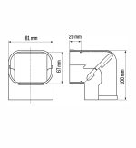 INABA DENKO SC-77-I 90° Vertical PVC Elbow Dimensions 81 × 67 × 100 mm For SLIMDUCT SD-77 Trunking System