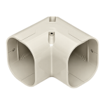 INABA DENKO SC-77-I „Elfenbein“ 90° PVC leņķveida savienojums (vertikāls) SLIMDUCT SD-77 kabeļu kanālu sistēmai un aukstuma aģenta cauruļvadu ieklāšanai
