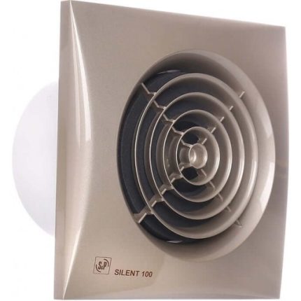 Soler And Palau SILENT-100 CRZ Champagne Quiet Bathroom Fan Slim Front Grille Ø100mm