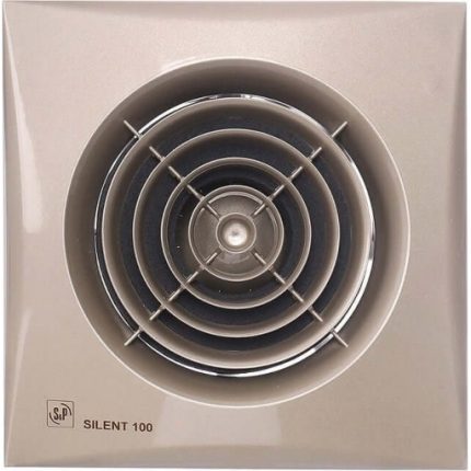 Soler And Palau SILENT-100 CRZ Champagne Bathroom Fan Front View Timer Ø100mm