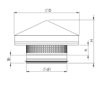 ETS NORD NTH-100 Steel Rain Hood Ø100mm Dimensions 135mm Height 0.4kg Galvanised