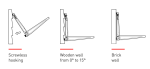Rodigas MS 224 Sliding Wall Bracket With Safety Hook For Secure Screwless Mounting Of Outdoor Units On Brick Or Wooden Walls