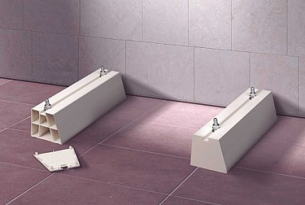 Rodigas SP 1000 White PVC Floor Support Feet With Fixing Screws And Vibroflex Strips For Outdoor Air Conditioner Units Up To 300kg