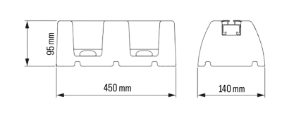 Tecnosystemi SBR EXTREME 20 Rubber Floor Support 450 mm Vibration Damping Base 300 kg Load Capacity