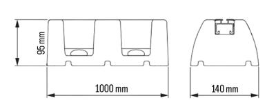 Tecnosystemi SBR EXTREME 20 Rubber Floor Support 1000 mm With Aluminium Profile 650 kg Load Capacity