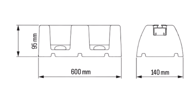 Tecnosystemi SBR EXTREME 20 Rubber Floor Support 600 mm Vibration Damping Base 500 kg Load Capacity
