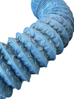 Combidec 2000 Blue 100mm flexible aluminium air duct cross-section showing multi-layer laminated construction