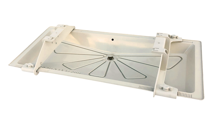 Tecnosystemi-11100100F-Condensate-drip-tray-Blue-River-1050x400mm-ivory_ztpd2n Tecnosystemi BLUE RIVER 11100101F Condensate Drain Pan 1050×400mm ivory with Ø20mm outlet for AC units