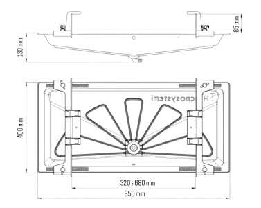 Tecnosystemi Blue River SCD300050 Condensate Drain Pan 850×400mm Ø16mm Anthracite Grey