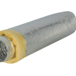 Conducto de aire de aluminio con aislamiento térmico Dec International Isodec-25 de 102 mm, con aislamiento de lana de vidrio de 25 mm. Conducto de ventilación flexible.