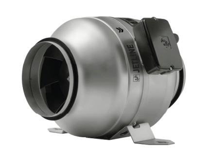 Soler And Palau JETLINE-100 Quiet Inline Duct Fan Ø100 mm With Low Profile Galvanised Steel Casing And 267 m3/h Airflow