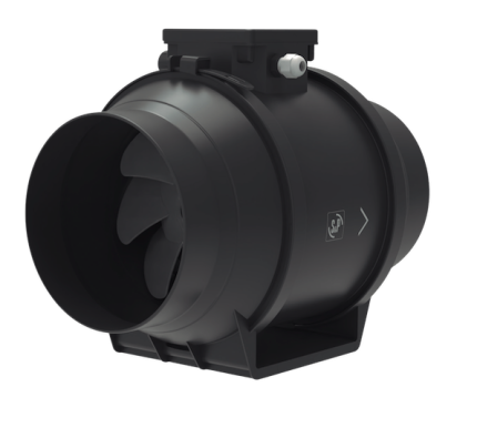 Soler And Palau TD-200 P ECOWATT Black Mixed Flow Inline Duct Fan Ø200 mm With Quiet Brushless EC Motor