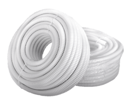 RODIGAS TU20 Corrugated Condensate Drain Pipe Ø20 mm White PVC 30 m For Air Conditioning And Split Systems