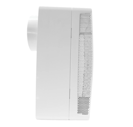 Soler And Palau EBB-175 DESIGN Centrifugal Bathroom Extractor Fan Side View With Compact Housing And Ø100 mm Duct