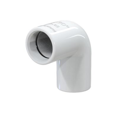 Tecnosystemi 11126311 CA 90° Elbow For TCR-21 Rigid Condensate Drain Pipes Ø21 mm White Finish With Integrated O-Rings