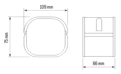 INABA DENKO SJ-100-I SLIMDUCT Lineset Cover Coupler Dimensions 109 × 75 × 66 mm For SD-100 Trunking System