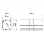 INABA DENKO SLIMDUCT SD-77-I Straight Duct 1 m Dimensions 75 × 63 mm With 66 mm Diagonal Internal Space