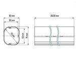 INABA DENKO SLIMDUCT SD-77-I Straight Duct Dimensions 75 × 63 mm And 2000 mm Length For Air Conditioner Lines