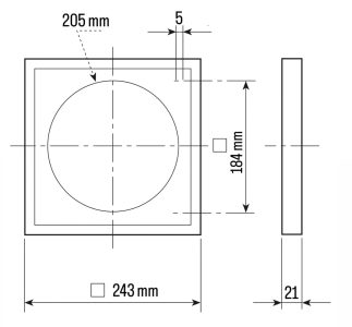 Soler And Palau PER-200 W External Ventilation Grille Dimensions 243 × 243 mm With 21 mm Low Profile Depth
