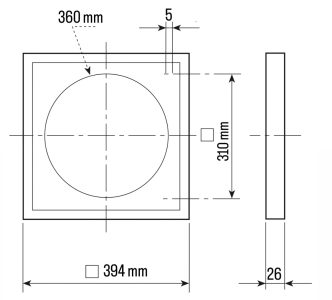 Soler And Palau PER-355 W External Ventilation Grille Dimensions 394 × 394 mm For Ø355 mm Ventilation Systems