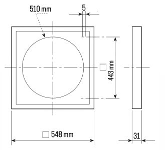 Soler And Palau PER-500 W External Ventilation Grille Dimensions 548 × 548 mm For Ø500 mm Ventilation Systems