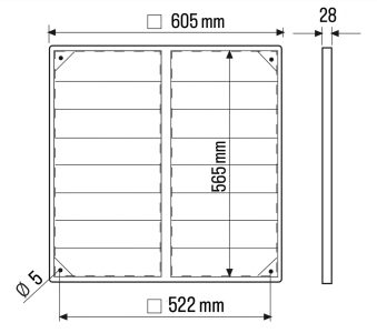 Soler And Palau PER-560 W External Ventilation Grille Dimensions 605 × 605 mm For Ø560 mm Ventilation Systems