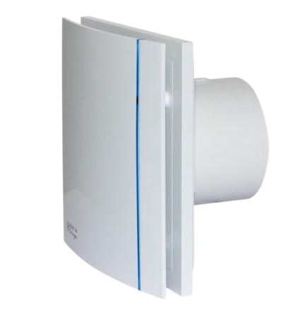 Extractor de baño Soler And Palau SILENT-100 DESIGN 3C con un elegante panel frontal decorativo en blanco brillante