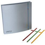 Soler And Palau SILENT-100 DESIGN SILVER 3C Bathroom Fan With Interchangeable Red Green Yellow And Blue Colour Bars