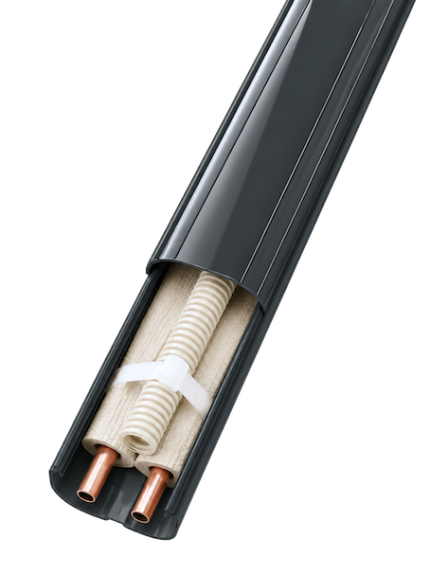 INABA DENKO SLIMDUCT SD-77-A Anthracite Grey PVC Lineset Cover For Refrigerant Pipes, Drain Lines And Electrical Cables