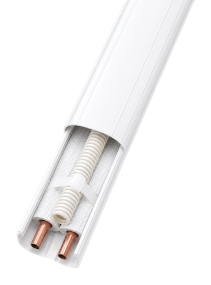 INABA DENKO SLIMDUCT SD-77-W Decorative PVC Lineset Cover For Air Conditioner And Heat Pump Refrigerant Pipe Protection