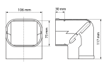 INABA DENKO SLIMDUCT SC-100-K Black 90° Elbow Dimensions 106 × 75 × 117 mm For SD-100 Lineset Cover System