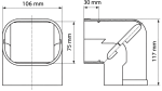 INABA DENKO SC-100-I 90° Elbow Ivory Dimensions 106 × 75 × 117 mm For SLIMDUCT SD-100 Lineset Cover System