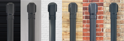 INABA DENKO Sistema de Canaletas SLIMDUCT Gris Antracita para Instalaciones de Climatización en Fachadas, Ladrillo y Revestimientos de Madera