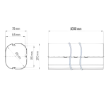 INABA DENKO SLIMDUCT SD-100-I Lineset Cover 1 m Dimensions 100 × 70 mm With 90 mm Diagonal For Refrigerant Pipes
