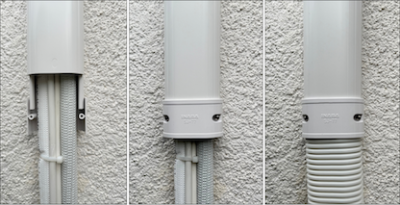 INABA DENKO SLIMDUCT White PVC Trunking System Connections For Refrigerant Pipes, Drain Hose And HVAC Lines
