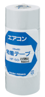 INABA DENKO HF-50-W White Self-Adhesive Insulation Tape 50 mm × 20 m, 4 pcs Packaging For HVAC Refrigerant Pipe Protection
