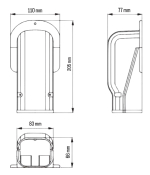 INABA DENKO SW-77-I väggavslut 90° i elfenbensvitt, mått 110 × 77 × 205 mm, för SLIMDUCT SD-77 kanal för kyl- och värmepumpsrör