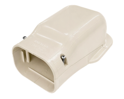INABA DENKO SW-100-I Ivory RAL 7044 90° Wall Inlet For SLIMDUCT SD-100 Lineset Cover And HVAC Refrigerant Pipe Routing