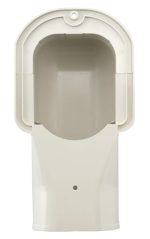 INABA DENKO SW-77-I tvådelat väggavslut 90° i elfenbensvitt för SLIMDUCT SD-77 PVC-kanalsystem och dragning av köldmedierör