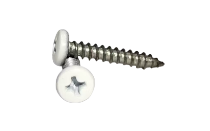 INABA DENKO baltas dekoratīvās nerūsējošā tērauda skrūves, 20 mm, SLIMDUCT SD cauruļvadu pārseguma savienotājelementu diskrētai piestiprināšanai