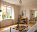 Bright modern home interior with ordinary windows and doors in a calm fresh-air setting